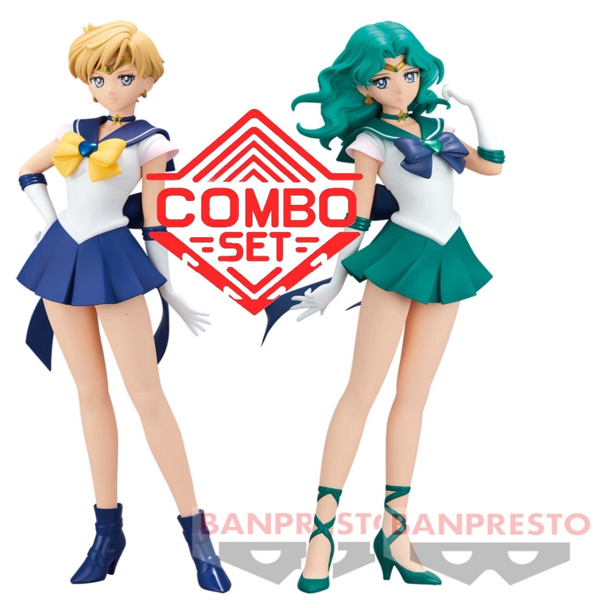Figurine Super Sailor Uranus & Neptune Glitter & Glamours Sailor Moon Eternal Combo Set